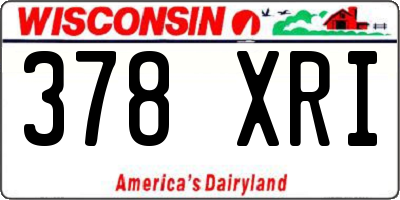 WI license plate 378XRI