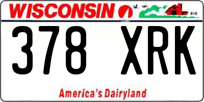 WI license plate 378XRK