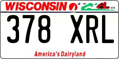 WI license plate 378XRL