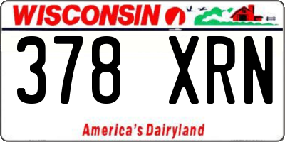 WI license plate 378XRN