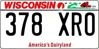 WI license plate 378XRO