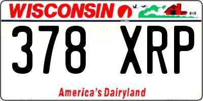 WI license plate 378XRP