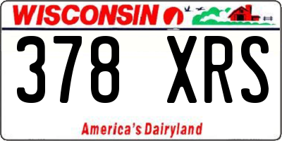 WI license plate 378XRS
