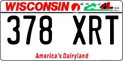 WI license plate 378XRT