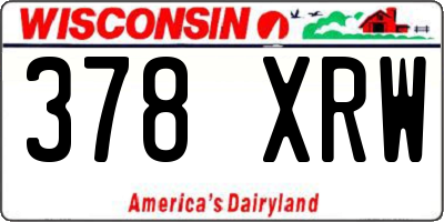 WI license plate 378XRW