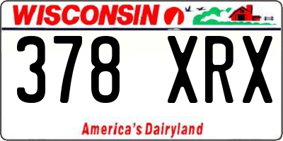 WI license plate 378XRX