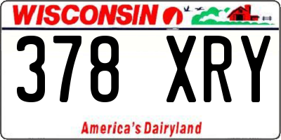 WI license plate 378XRY