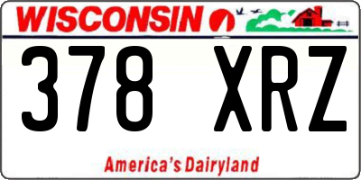 WI license plate 378XRZ