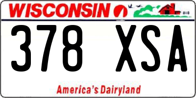 WI license plate 378XSA