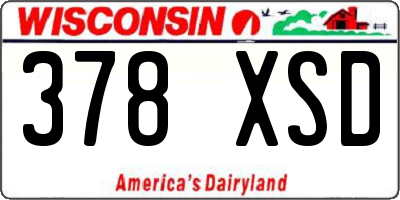 WI license plate 378XSD