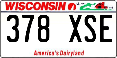WI license plate 378XSE