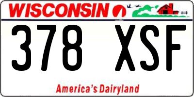 WI license plate 378XSF