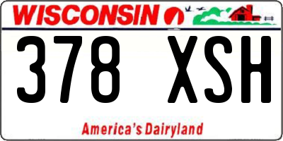 WI license plate 378XSH