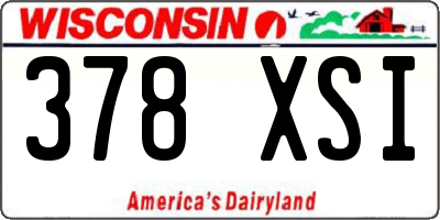 WI license plate 378XSI