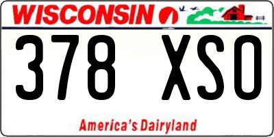 WI license plate 378XSO