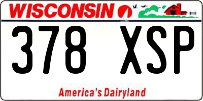 WI license plate 378XSP