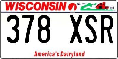 WI license plate 378XSR