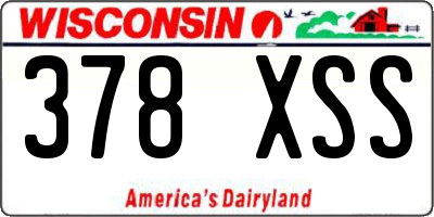 WI license plate 378XSS