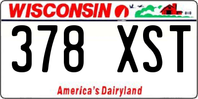WI license plate 378XST