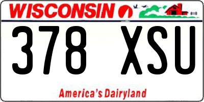 WI license plate 378XSU