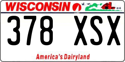 WI license plate 378XSX