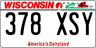 WI license plate 378XSY