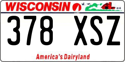 WI license plate 378XSZ