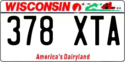 WI license plate 378XTA