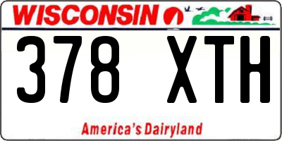 WI license plate 378XTH