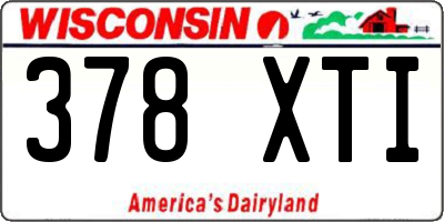 WI license plate 378XTI