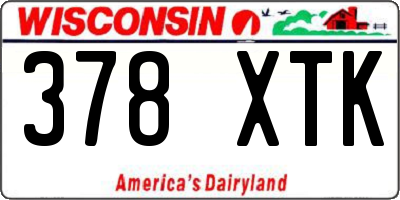 WI license plate 378XTK