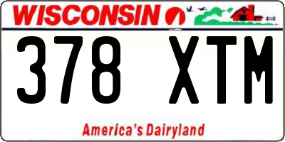 WI license plate 378XTM