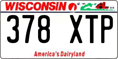 WI license plate 378XTP
