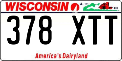 WI license plate 378XTT