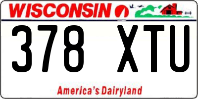 WI license plate 378XTU