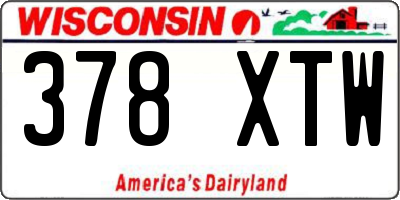 WI license plate 378XTW