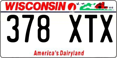 WI license plate 378XTX