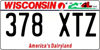 WI license plate 378XTZ