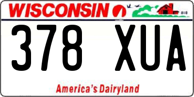 WI license plate 378XUA