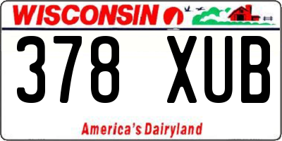 WI license plate 378XUB