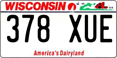 WI license plate 378XUE