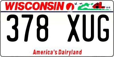WI license plate 378XUG
