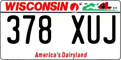 WI license plate 378XUJ
