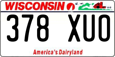 WI license plate 378XUO