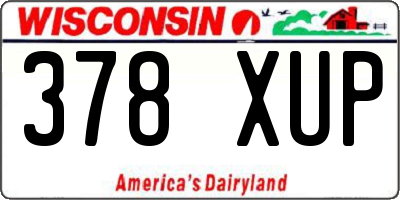 WI license plate 378XUP