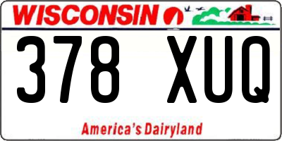 WI license plate 378XUQ