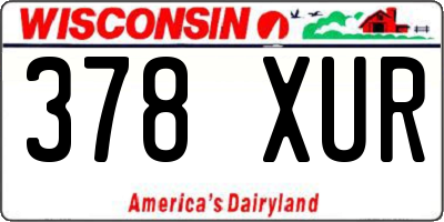 WI license plate 378XUR