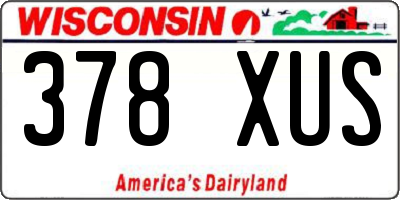 WI license plate 378XUS