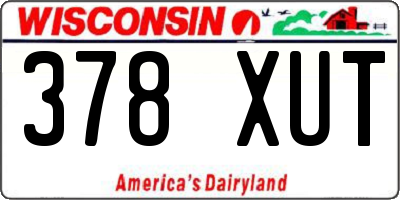 WI license plate 378XUT