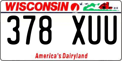 WI license plate 378XUU